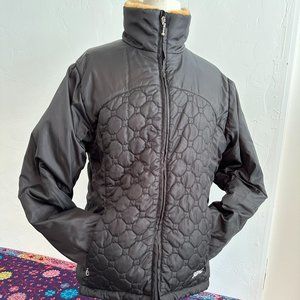 Black SERAC Quilted Puffer Jacket with Faux Fur Trim Collar [WM SZ M]